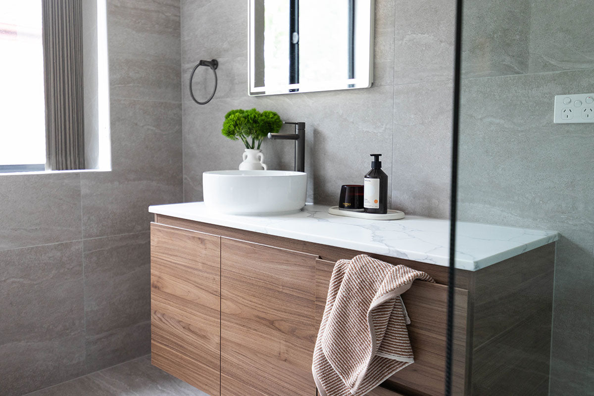 A Calm & Cohesive Ensuite Renovation by The Flipping Co