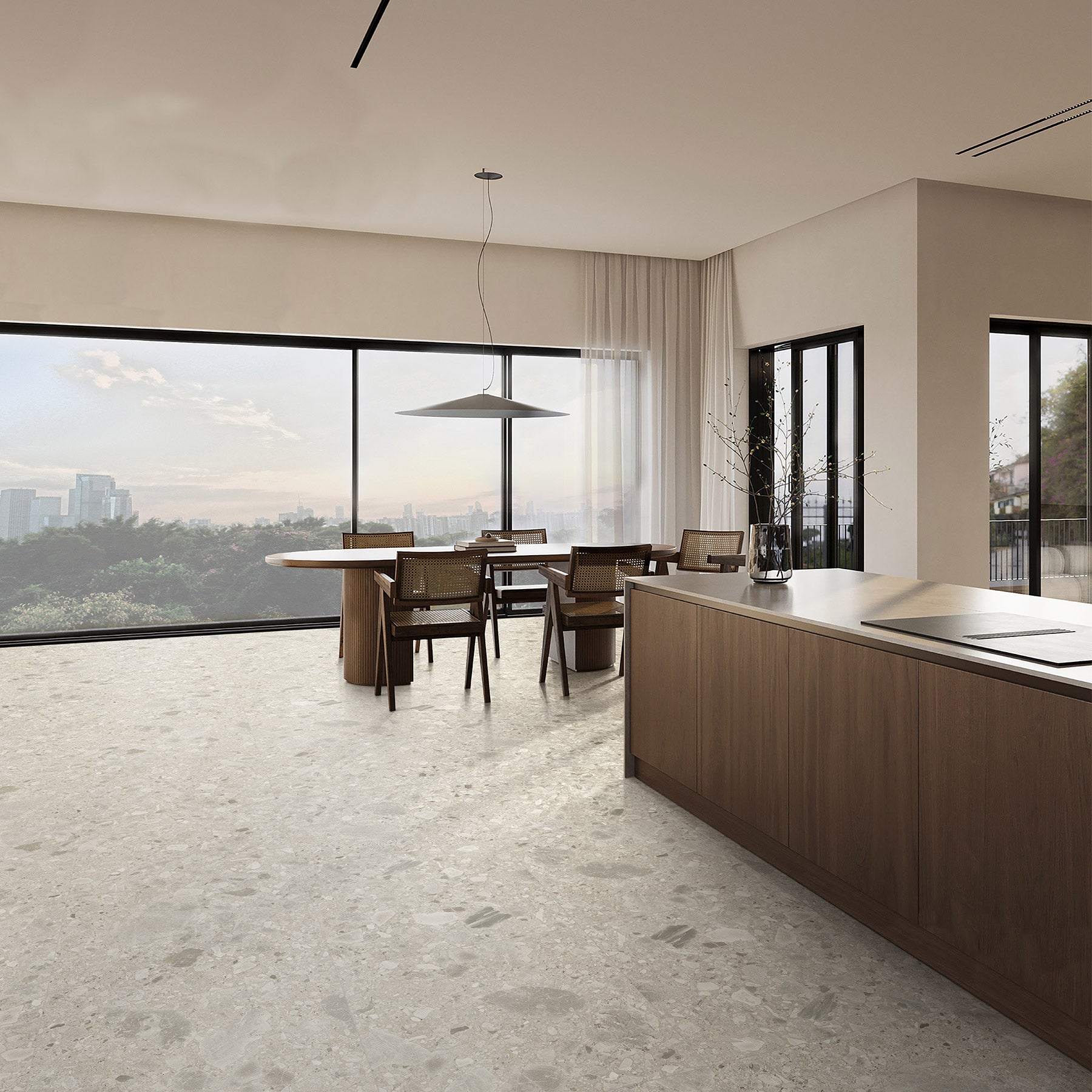 Bergamo Beige 300x300 Matt Terrazzo Porcelain Tile