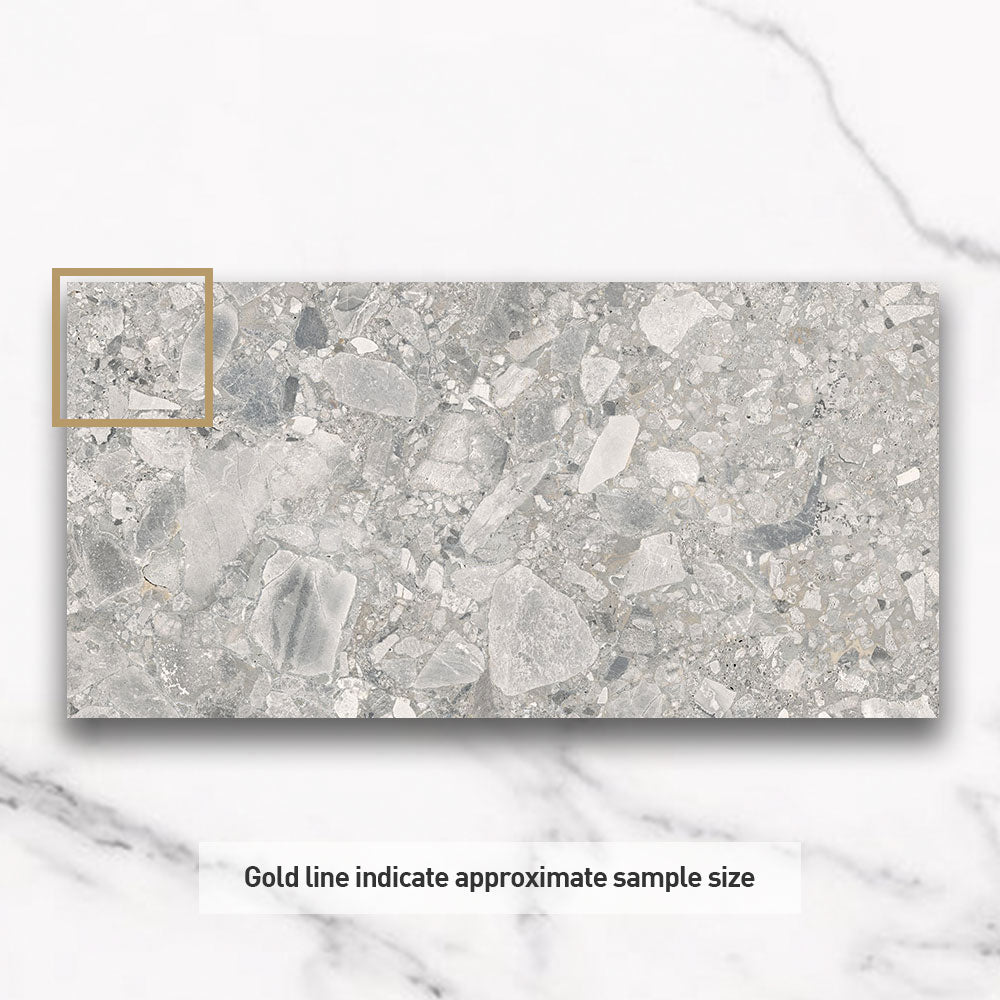 Bergamo Grey 600x1200 Matt Terrazzo Porcelain Tile