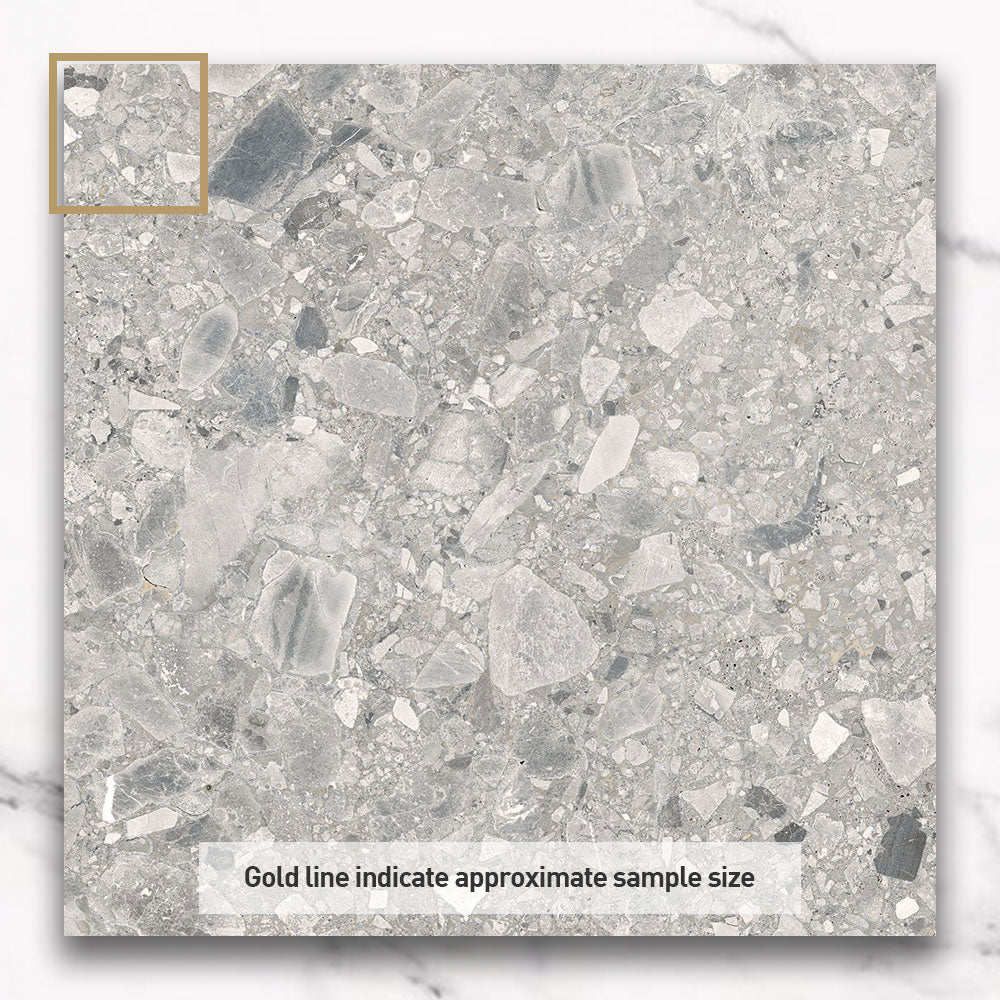 Bergamo Grey 600x600 Matt Terrazzo Porcelain Tile