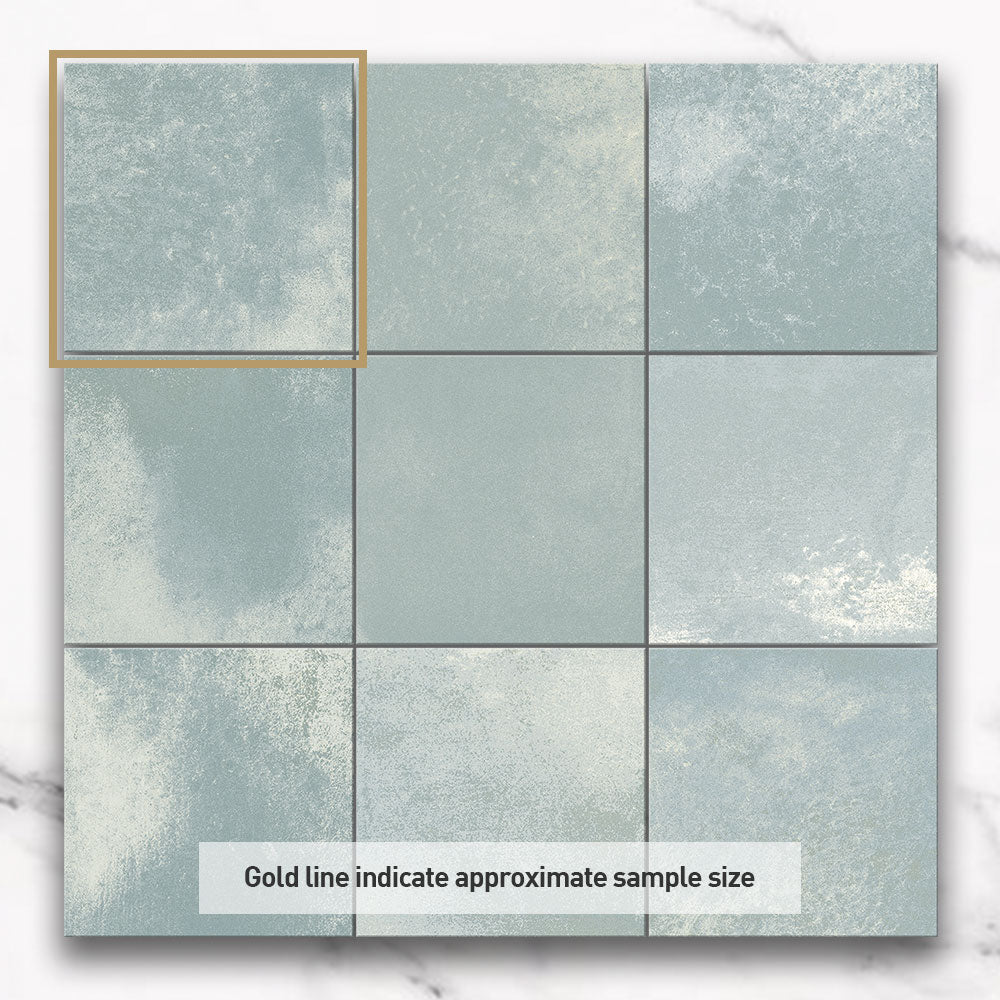 Clara Aqua Blue 100x100 Zellige Gloss Square Tile