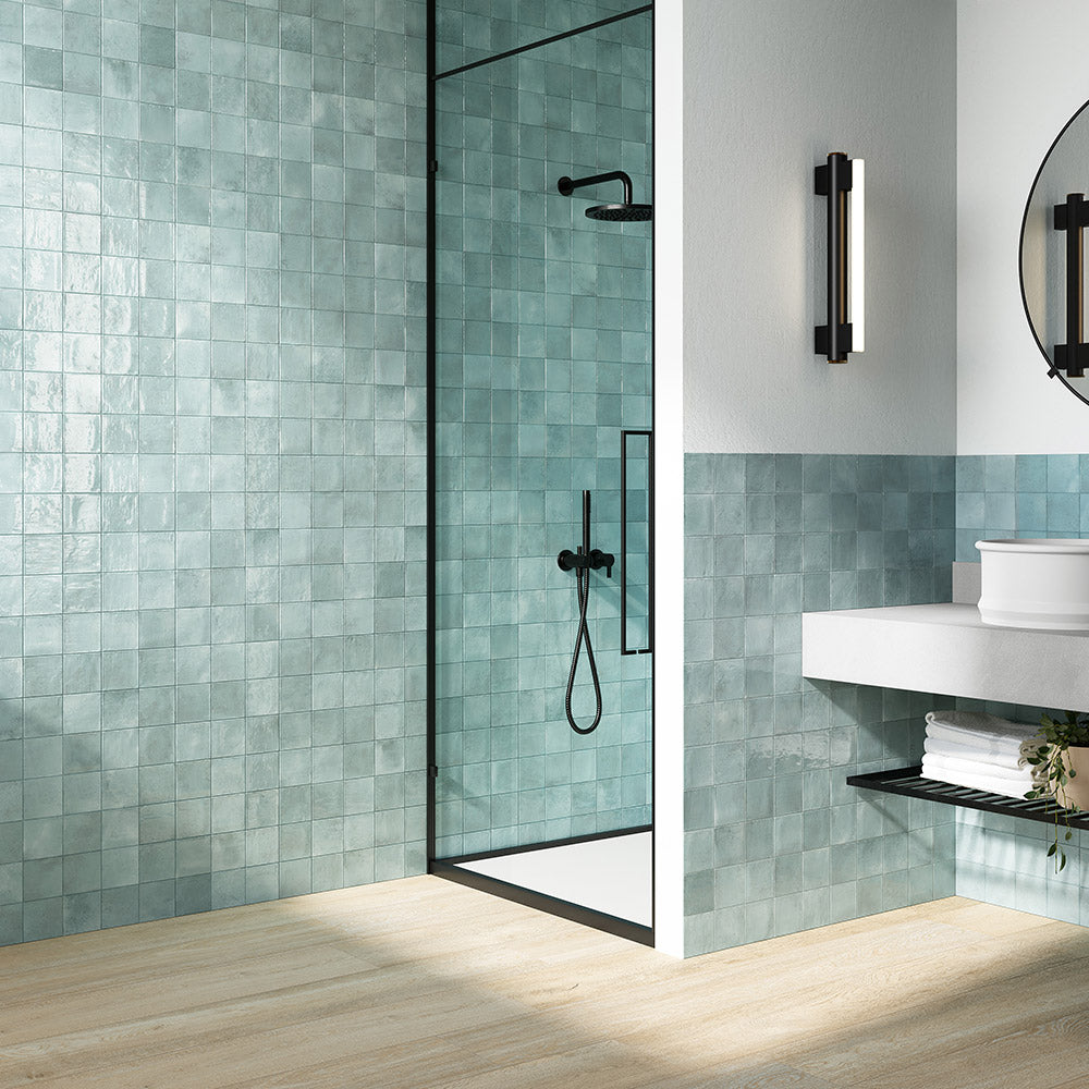 Clara Aqua Blue 100x100 Zellige Gloss Square Tile