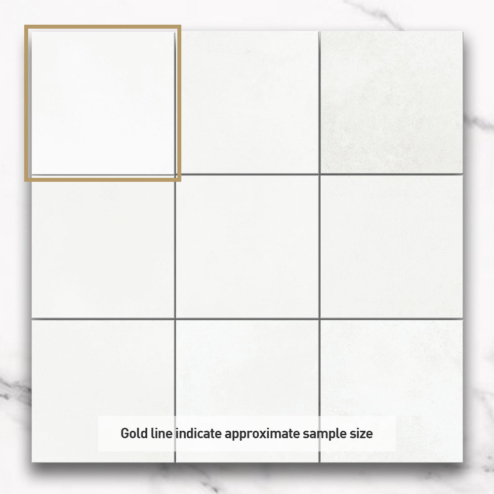 Clara Cotton White 100x100 Zellige Gloss Square Tile