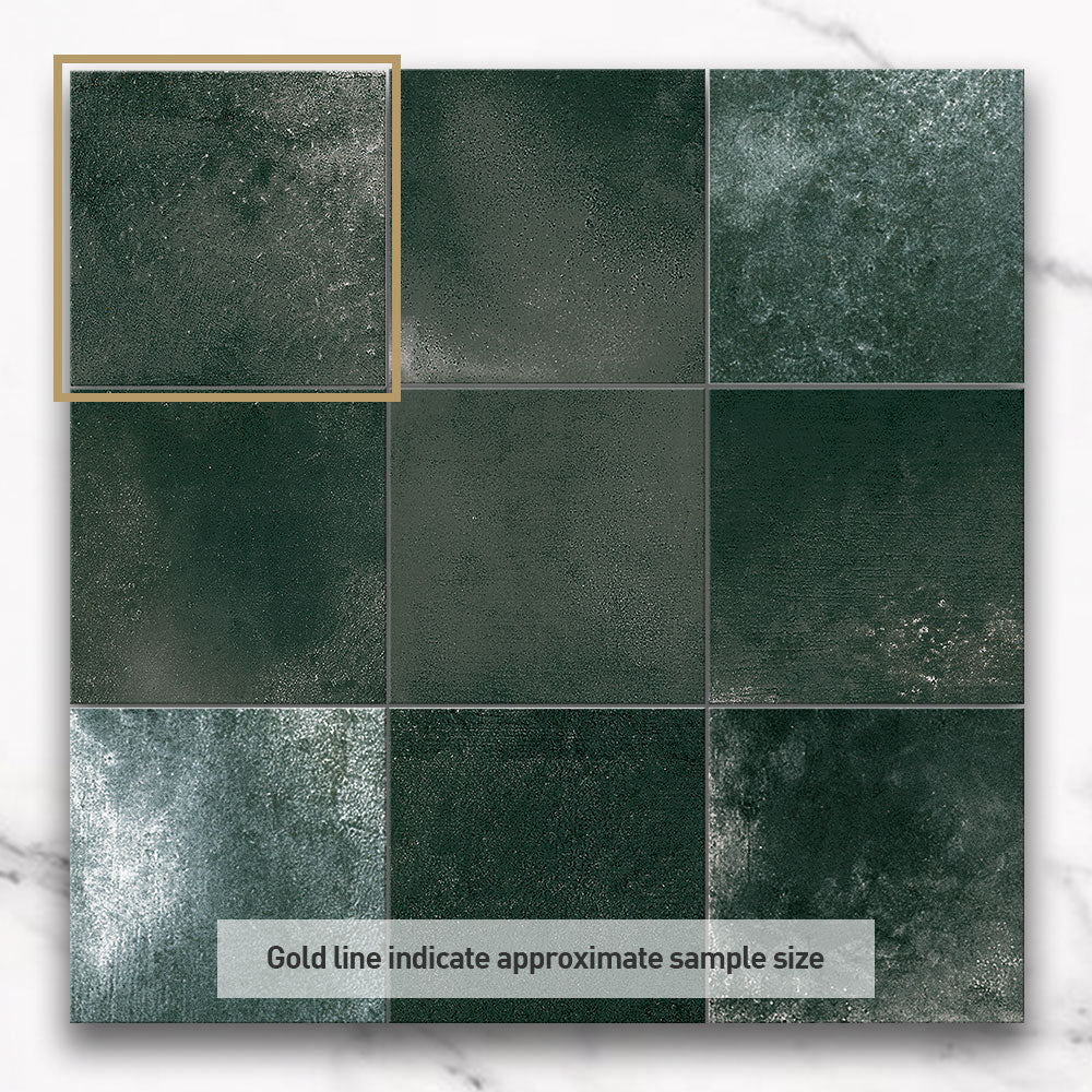 Clara Emerald Green 100x100 Zellige Gloss Square Tile
