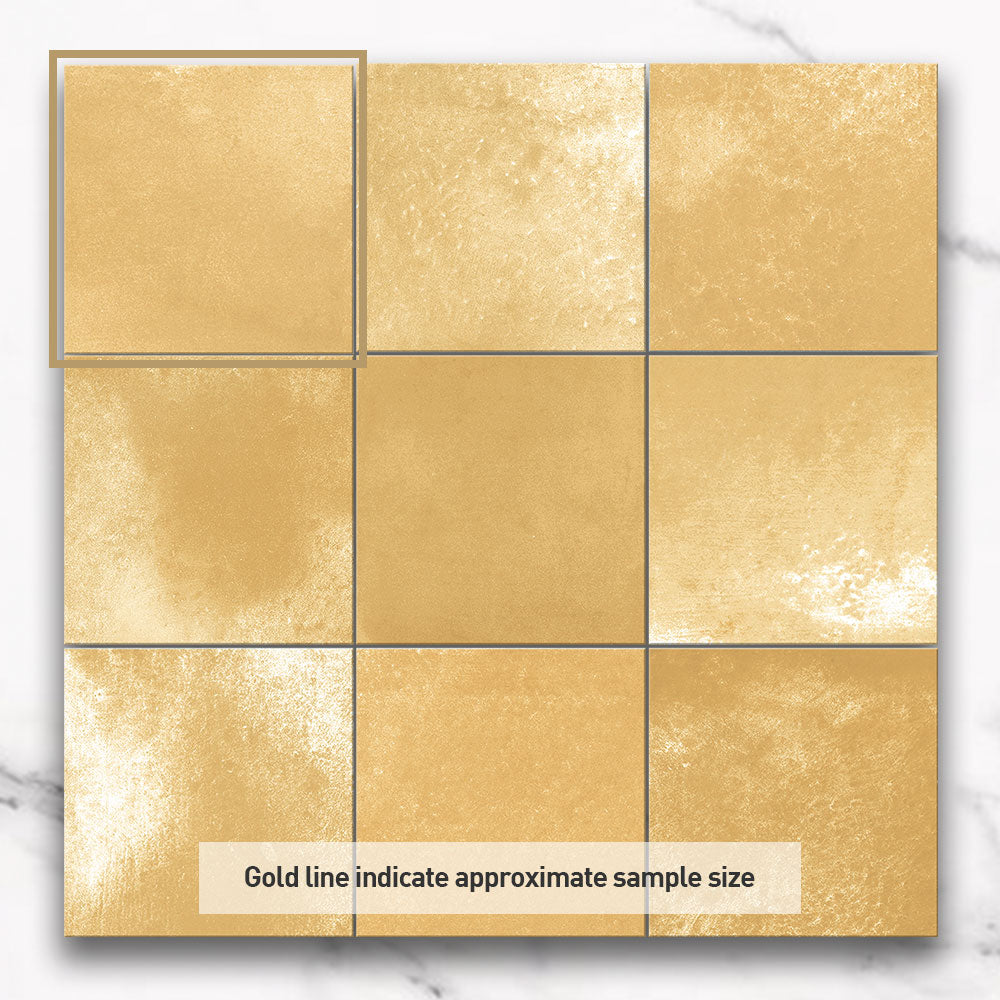 Clara Mustard Yellow 100x100 Zellige Gloss Square Tile