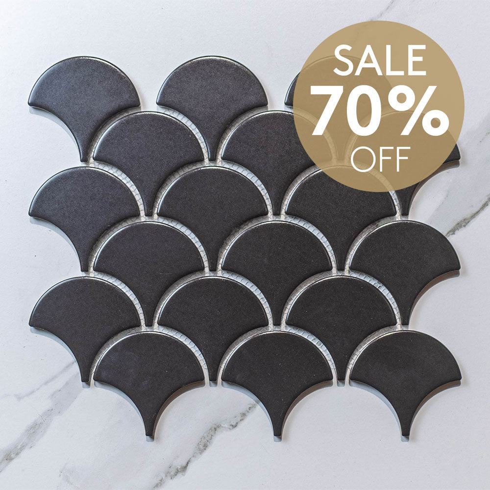 Crystal Black 74.5x70 Matt Fish Scale (per Sheet)