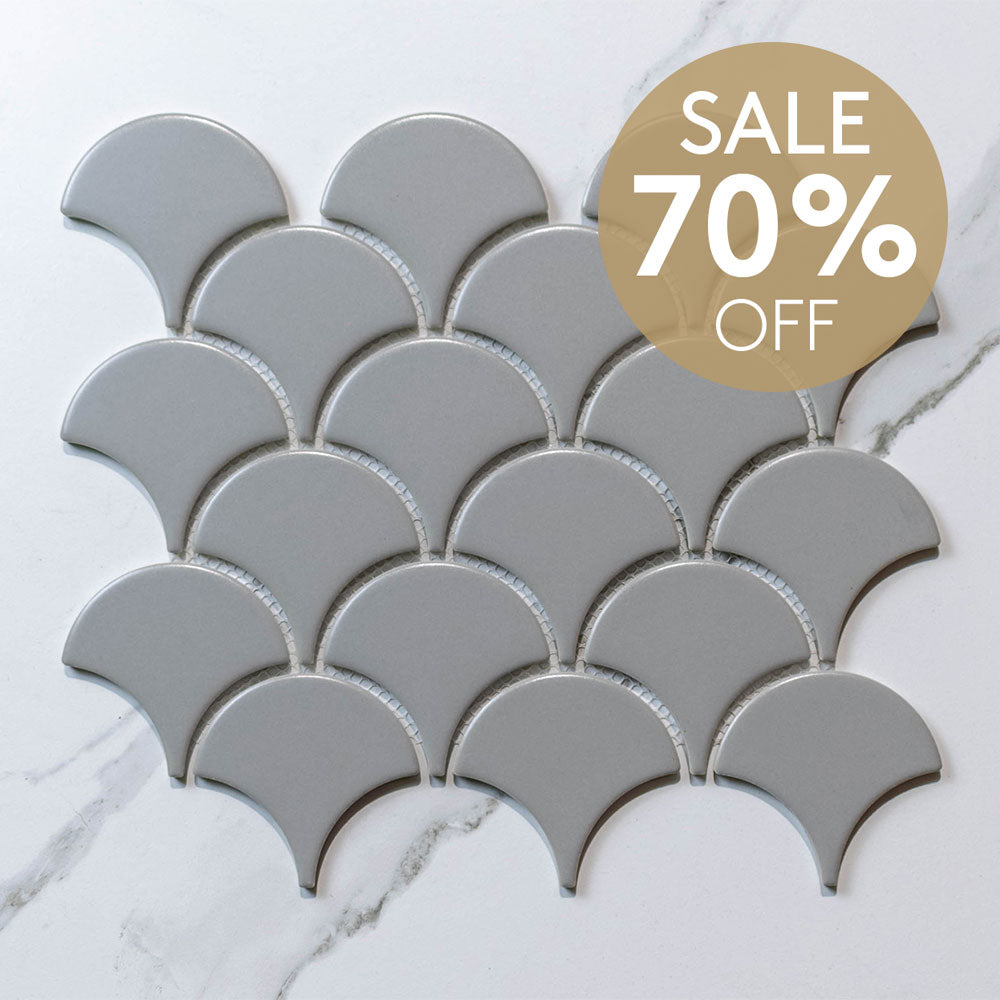 Crystal Grey 74.5x70 Matt Fish Scale (per Sheet)