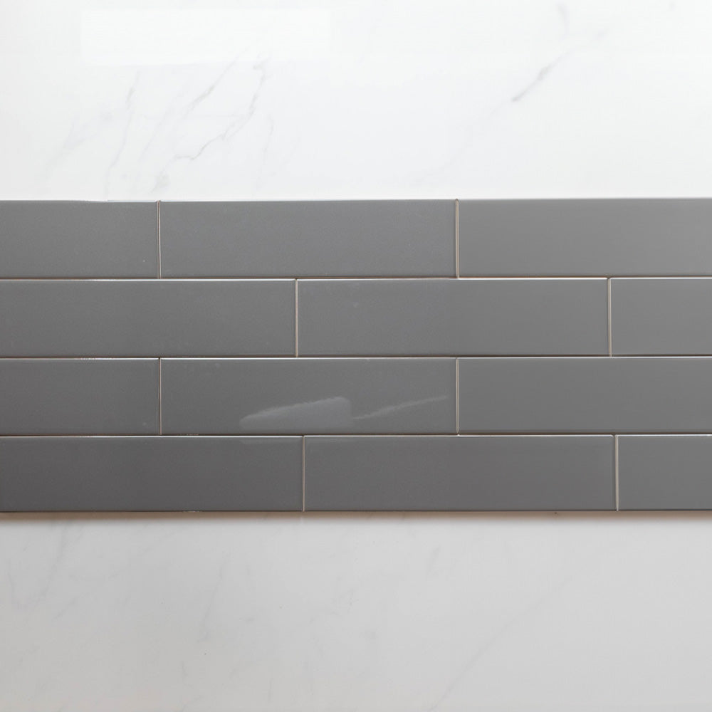 Cascade Dark Grey 75x300 Gloss Cushion Edge Subway Tile