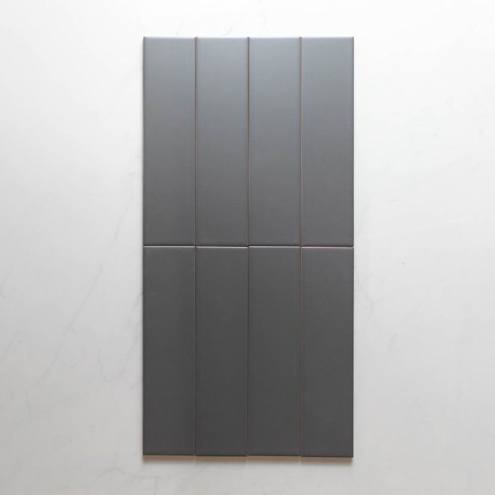Cascade Dark Grey 75x300 Matt Cushion Edge Subway Tile