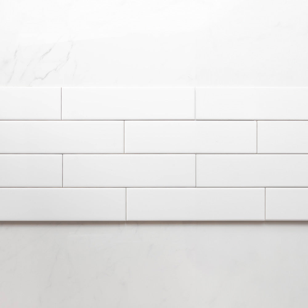 Cascade White 75x300 Matt Cushion Edge Subway Tile
