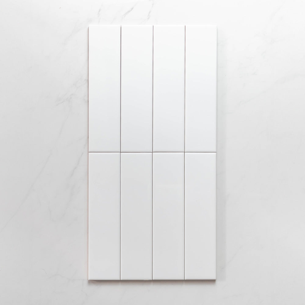 Cascade White 75x300 Matt Cushion Edge Subway Tile