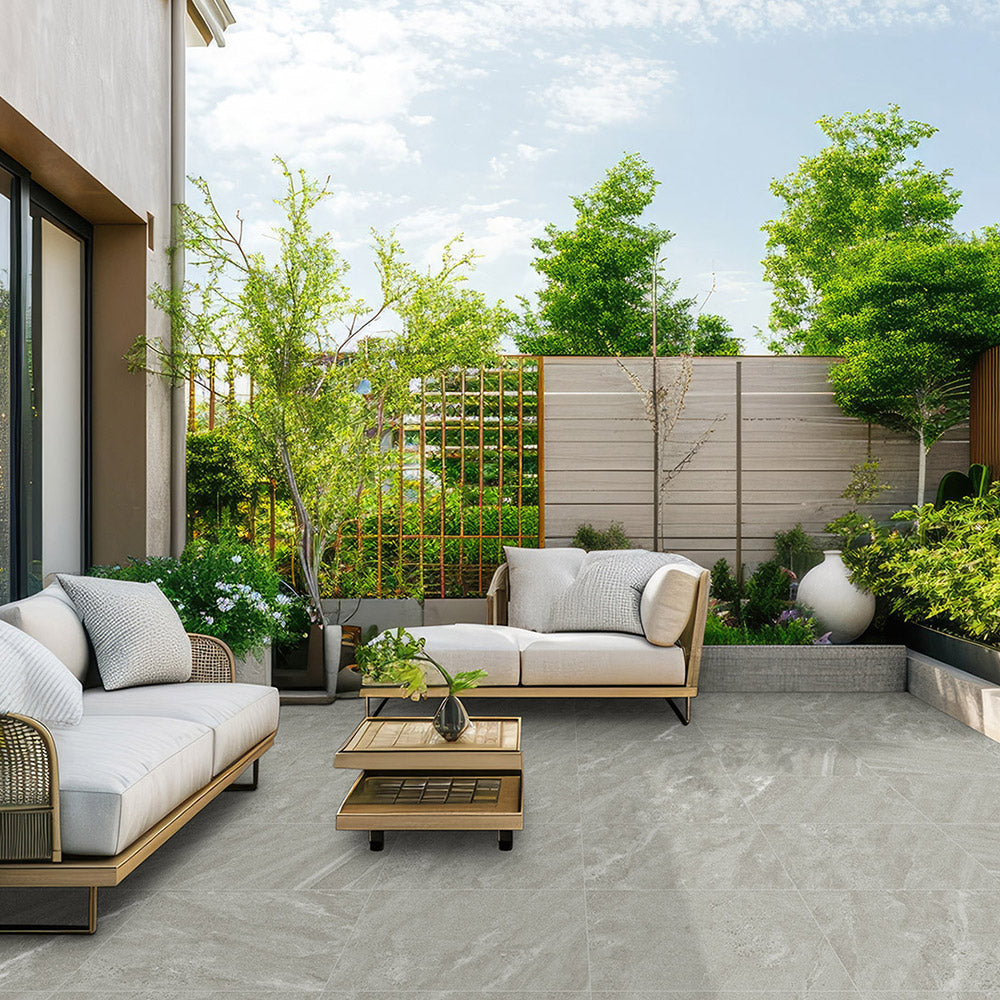 Elysium Grey 300x600 Outdoor Limestone Look Porcelain Tile