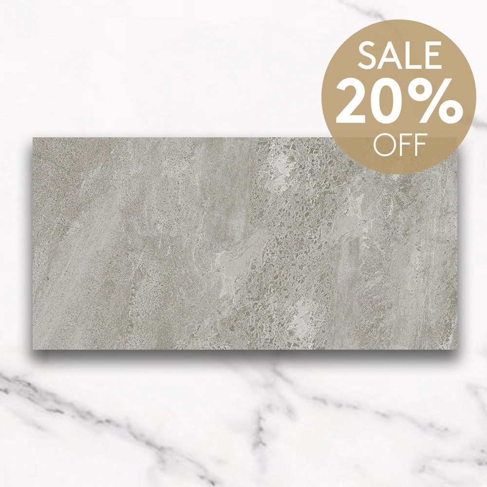 Elysium Grey 300x600 Matt Limestone Look Porcelain Tile