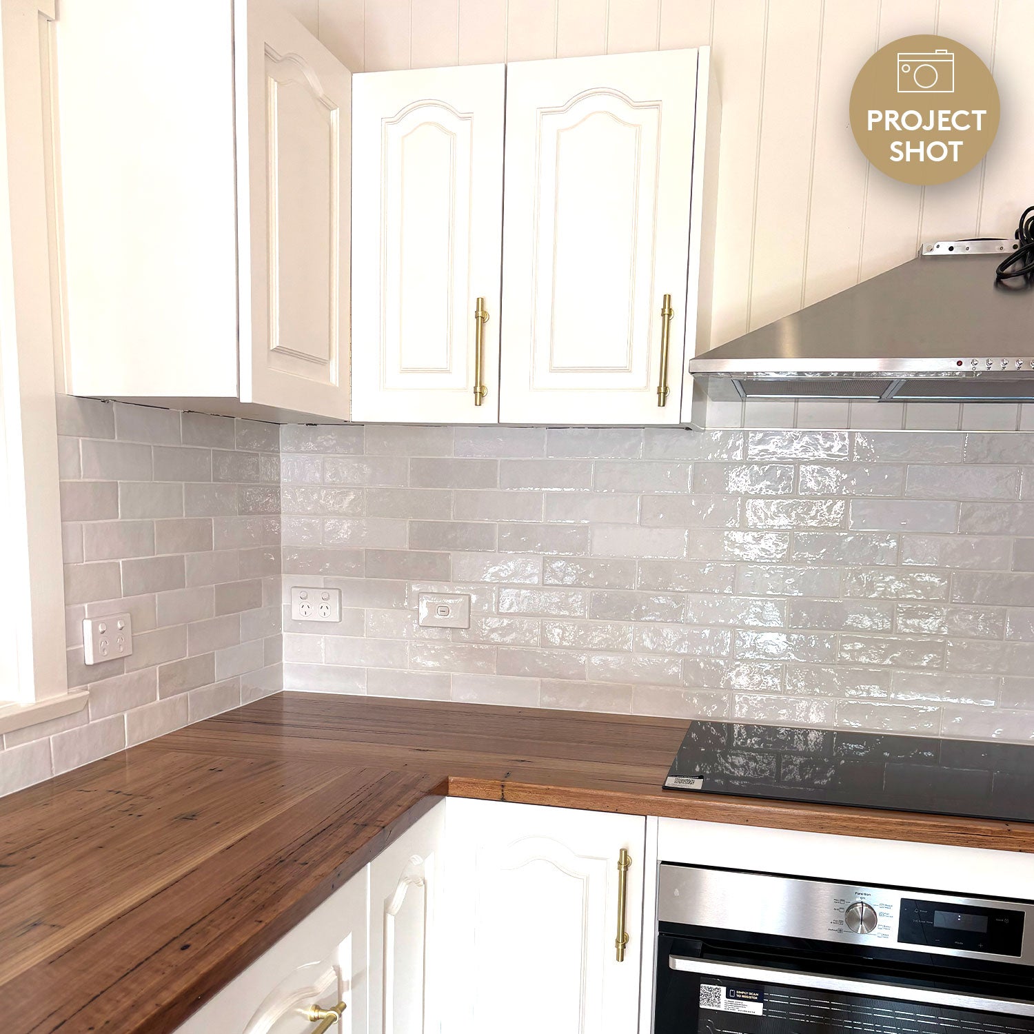 Sorrento White 65X200 Zellige Gloss Subway Tile