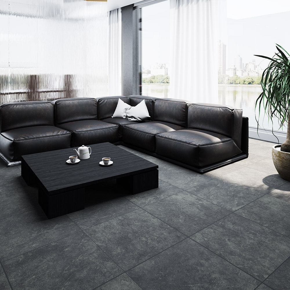 Essen Charcoal 600X600 Matt Porcelain Tile