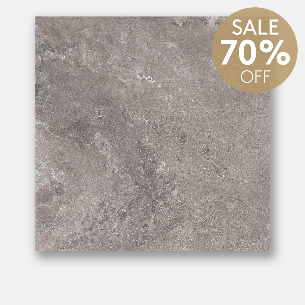 Evolene Grey 600X600 Satin Finish Concrete Look Porcelain Tile