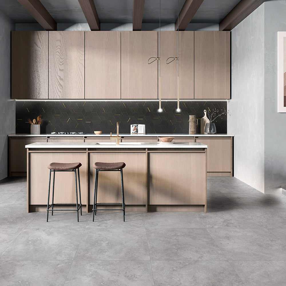 Fifth Ave Diamant Nero Marquina Honed Marble Mosaics (per sheet)