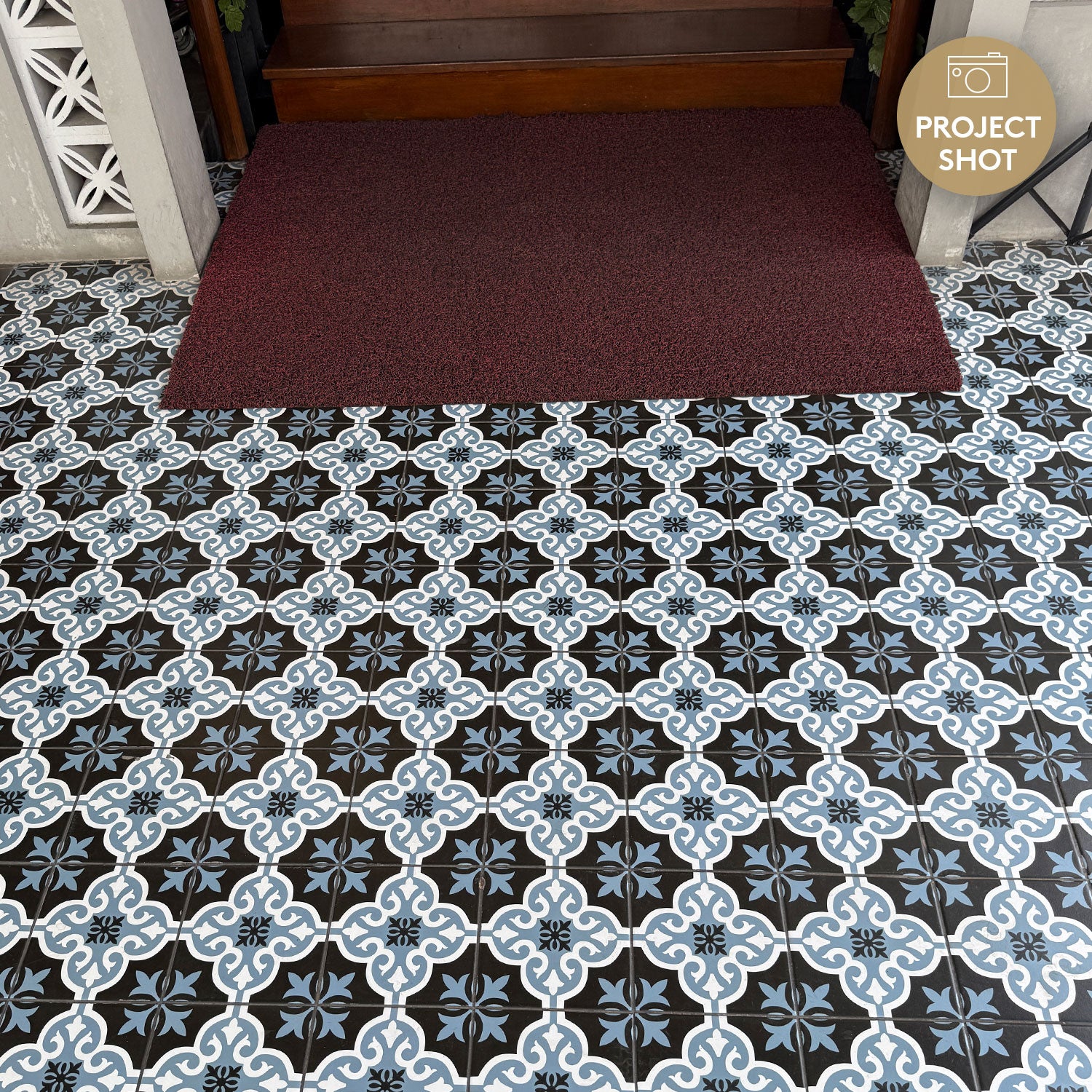 Heritage Dandelion Encaustic Look 200x200 Matt Tile