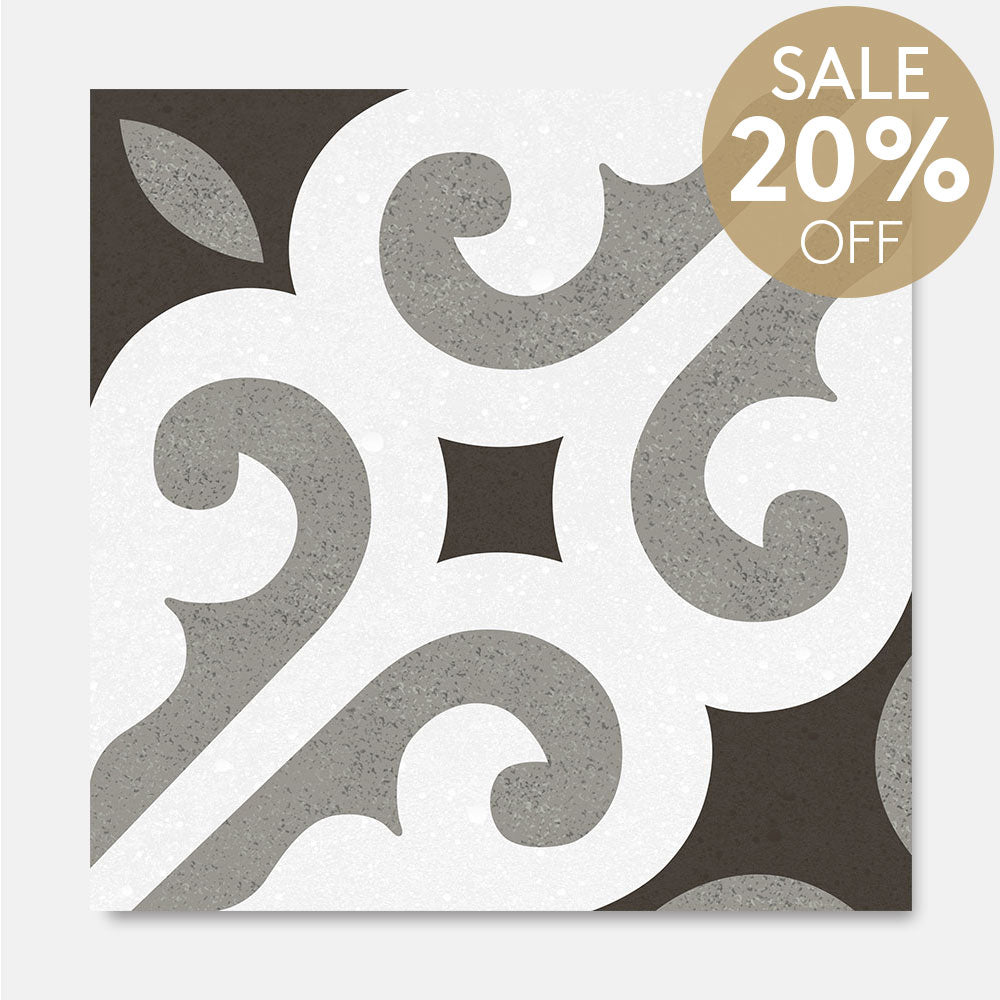 Heritage Bisou Encaustic Look 200x200 Matt Tile