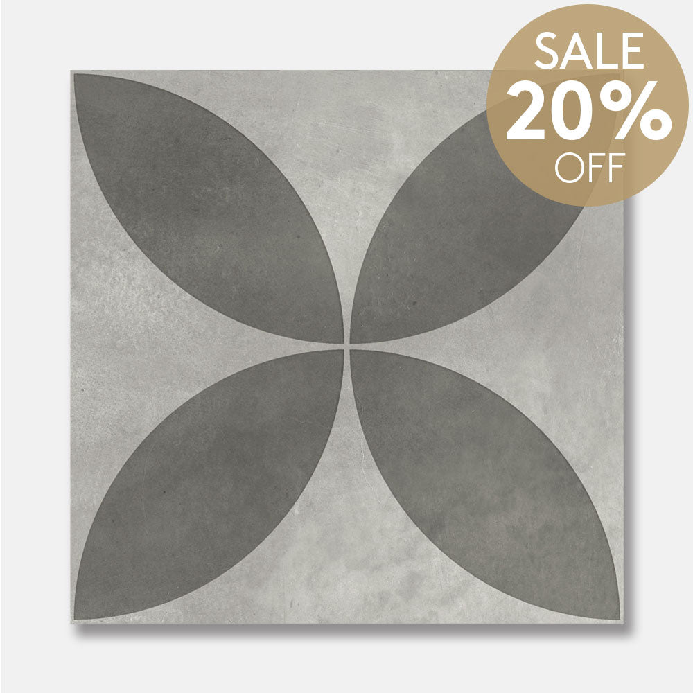 Heritage Clover Encaustic Look 200x200 Matt Tile
