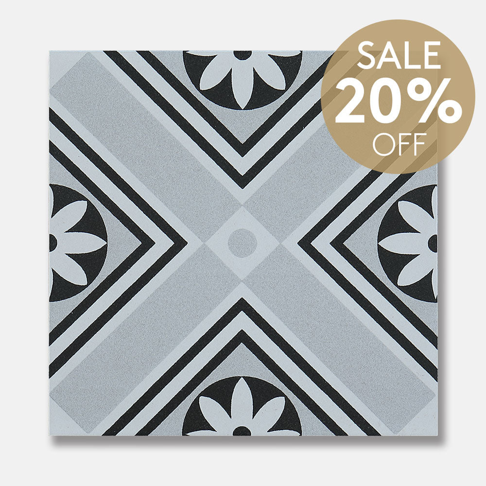 Heritage Cruce Encaustic Look 200x200 Matt Tile