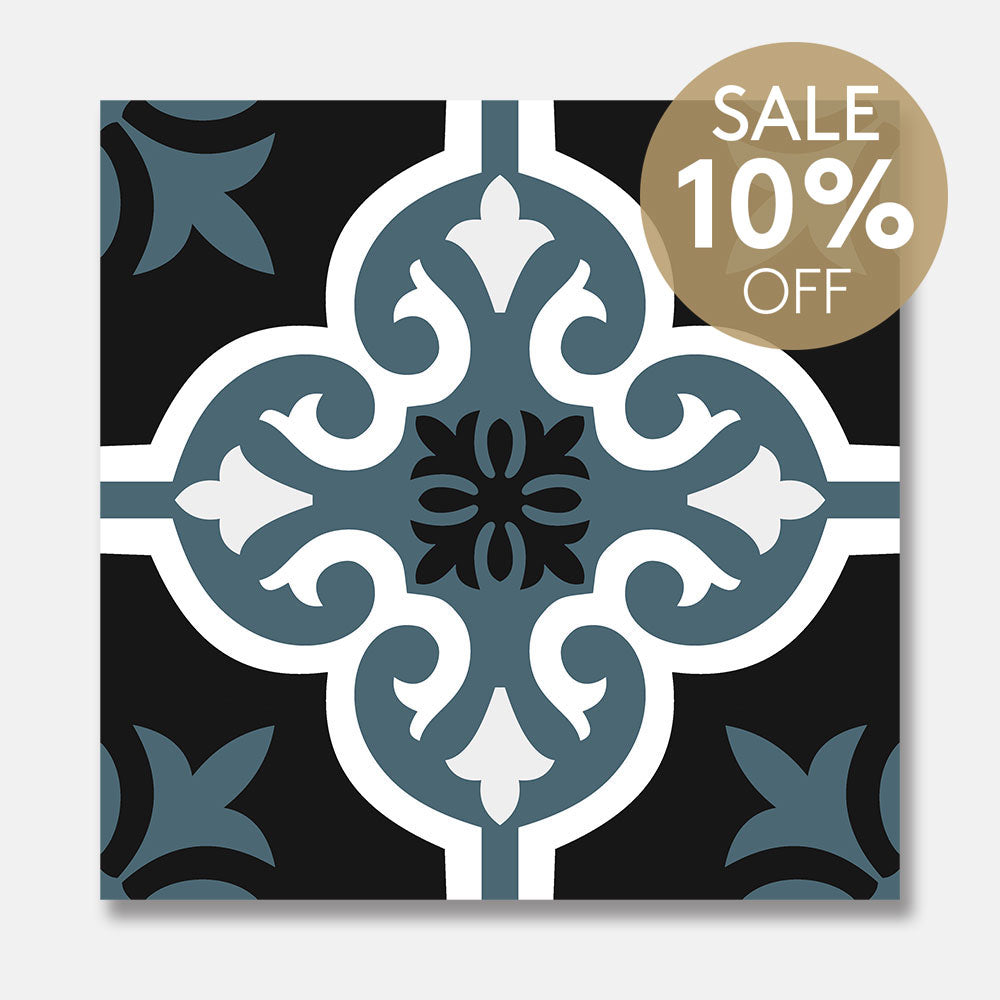 Heritage Dandelion Encaustic Look 200x200 Matt Tile