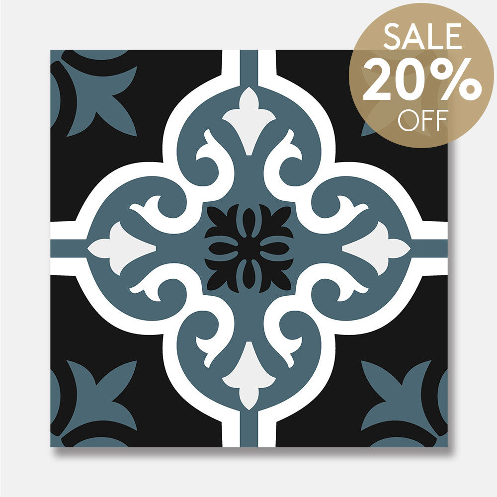 Heritage Dandelion Encaustic Look 200x200 Matt Tile