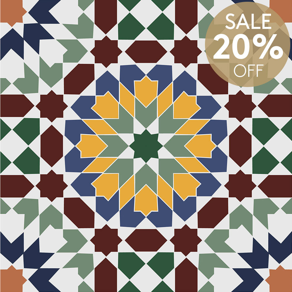 Heritage Picasso Marakesh Encaustic Look 200x200 Matt Tile