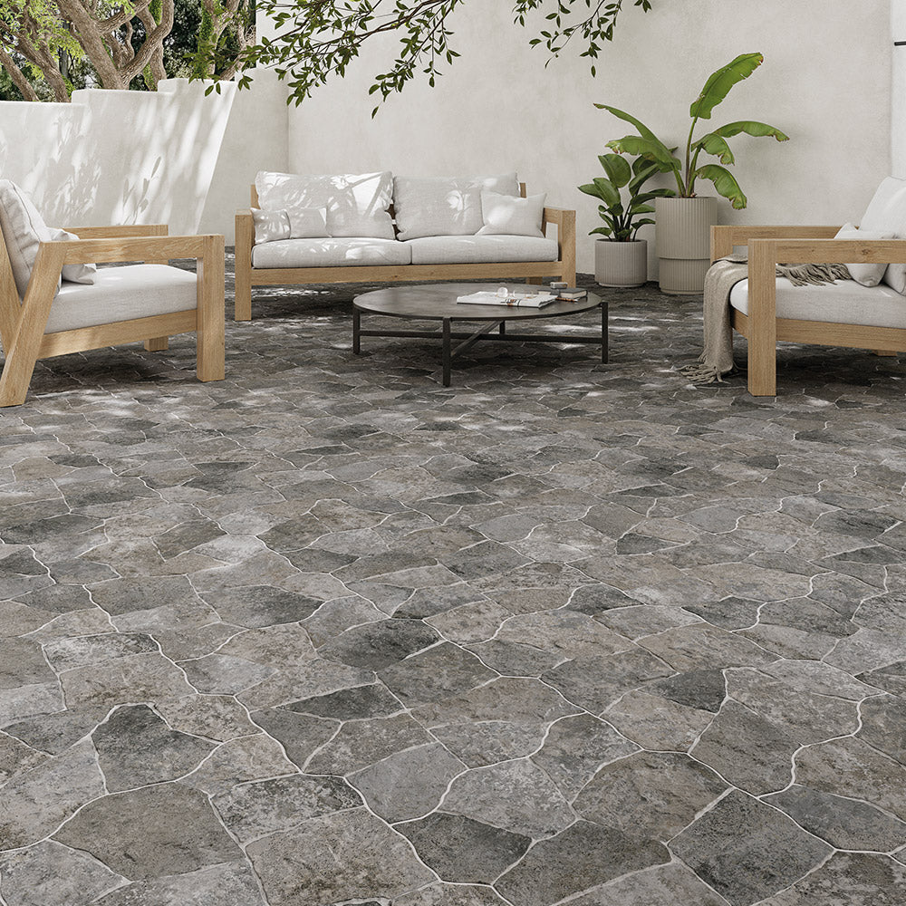 Kalbarri Charcoal 400x620 Interlocking Porcelain Floor/Wall Cladding Tile