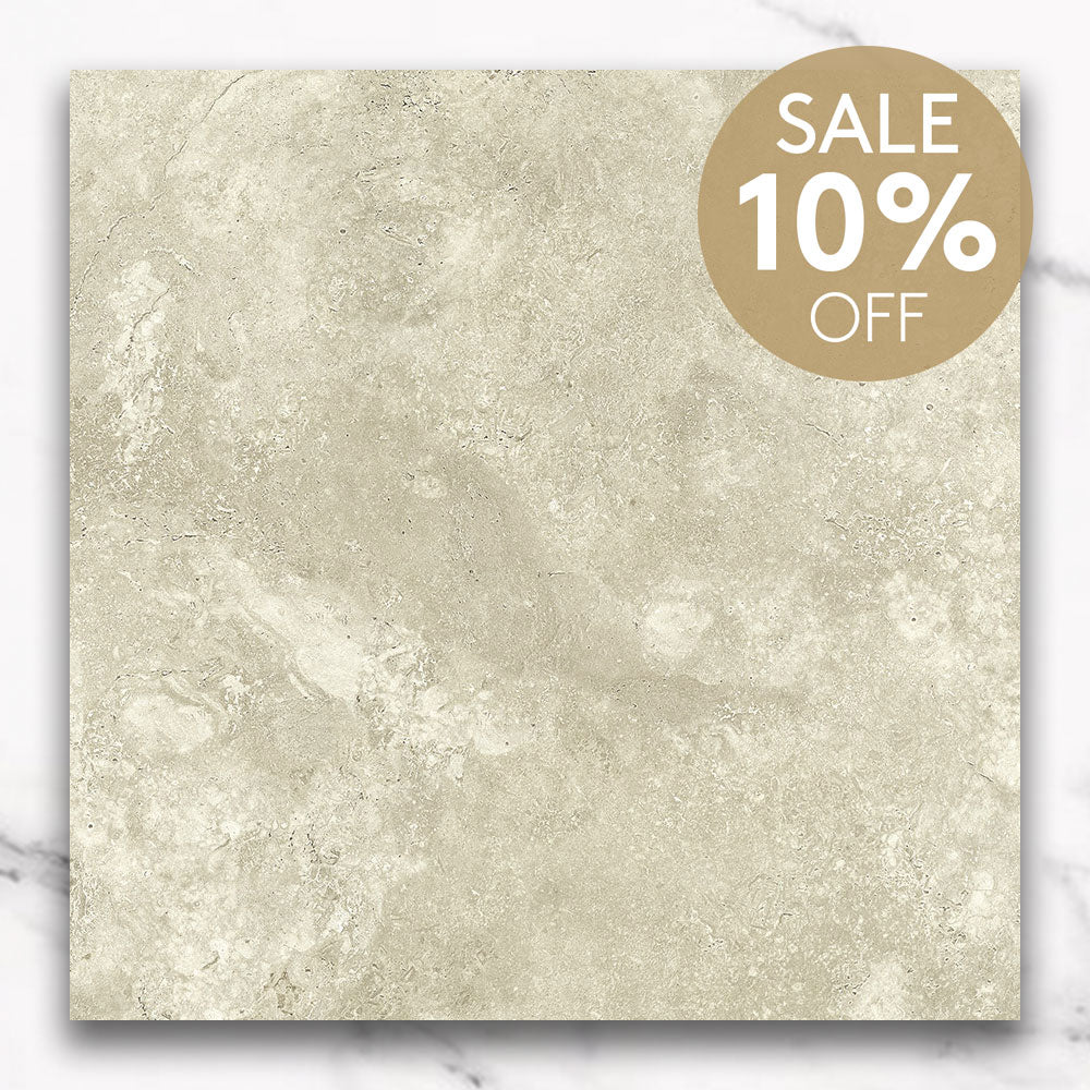 Kronos Beige 600X600 CC Travertine Look Matt Porcelain Tiles