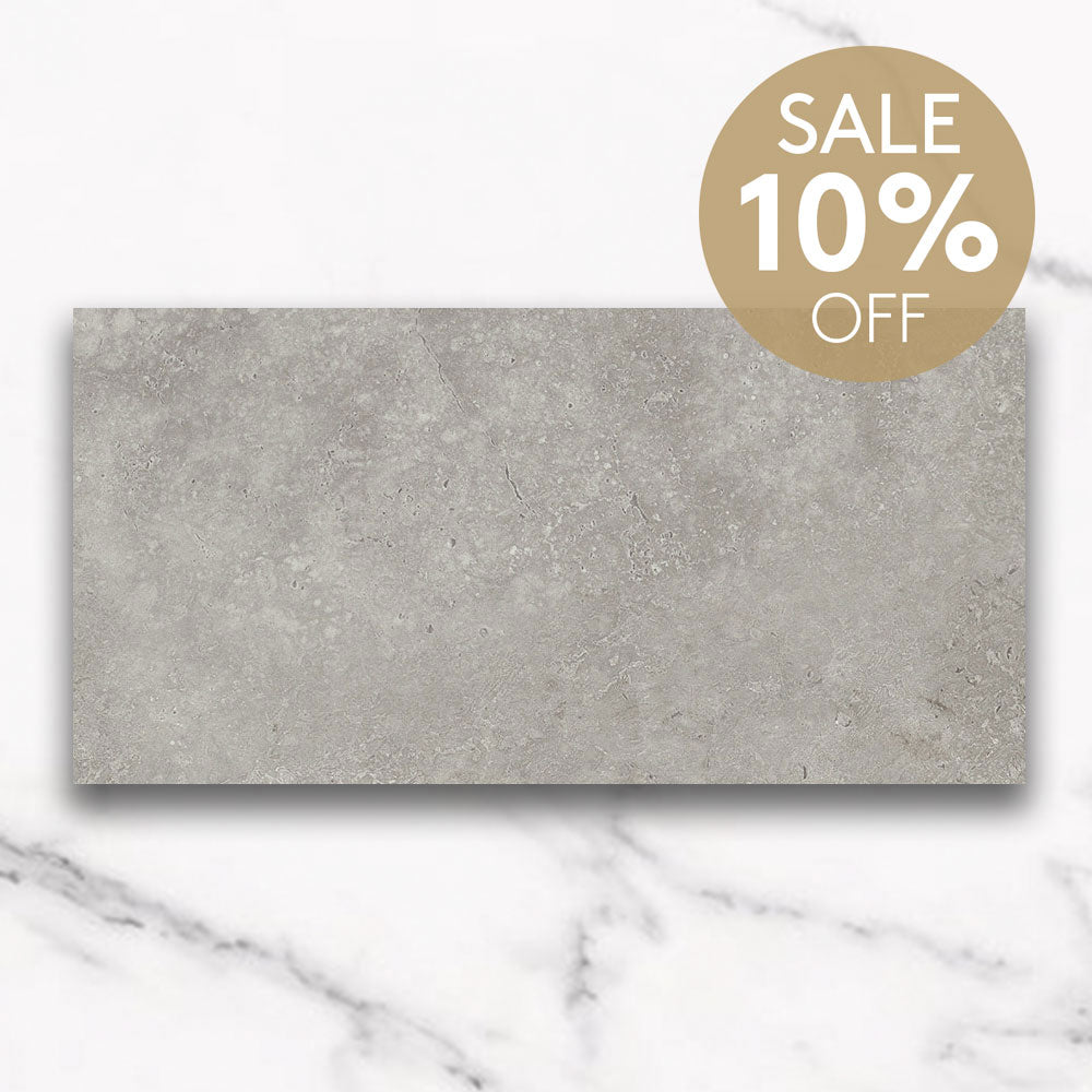 Kronos Mid Grey 300X600 CC Travertine Look Matt Porcelain Tiles