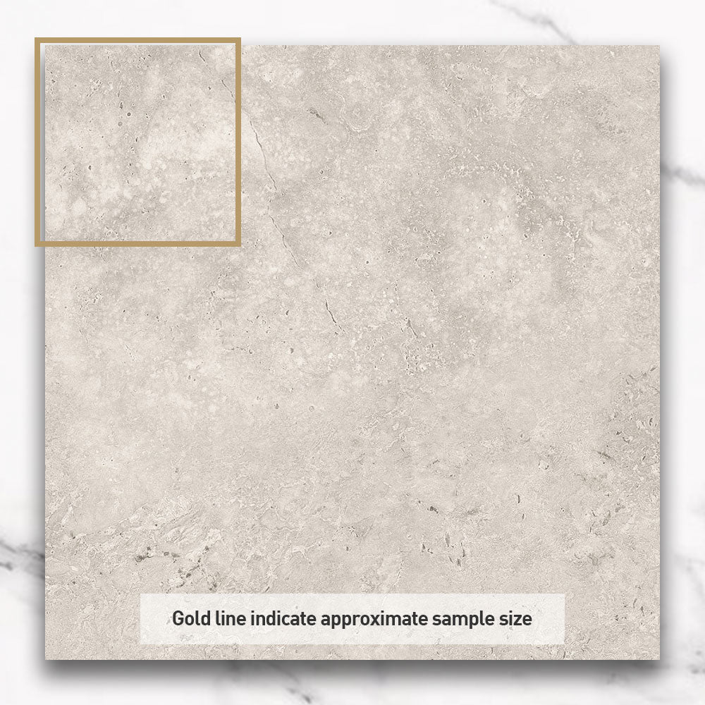 Kronos Light Grey 300X300 CC Travertine Look Matt Porcelain Tiles