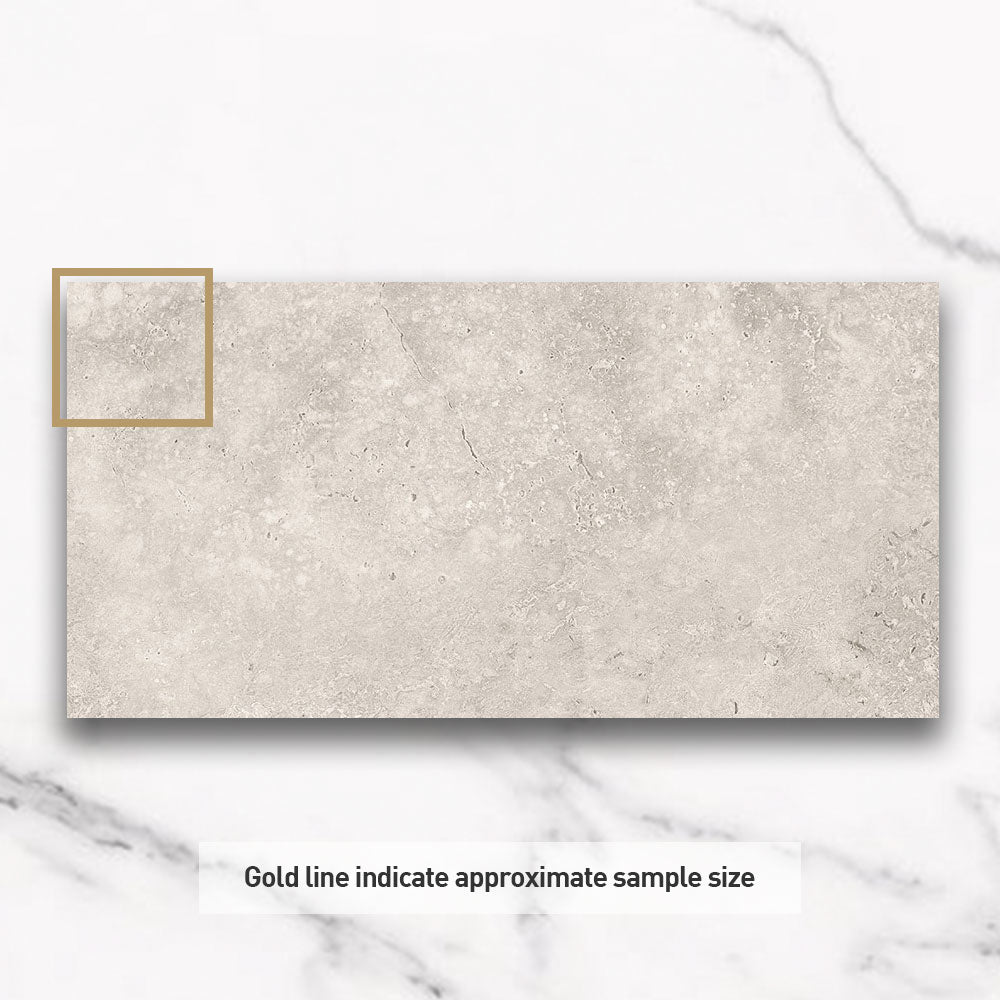 Kronos Light Grey 300X600 CC Travertine Look Matt Porcelain Tiles