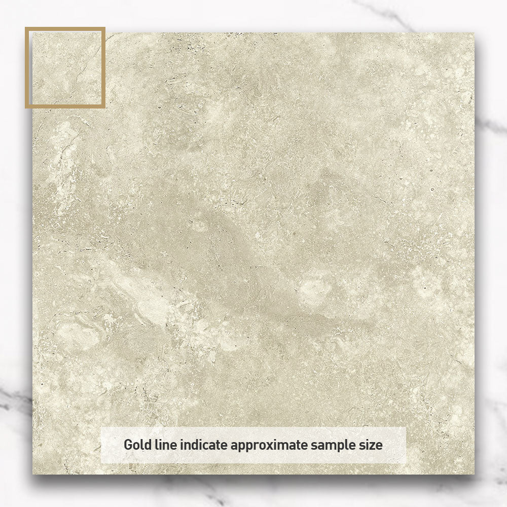 Kronos Beige 600X600 CC Travertine Look Matt Porcelain Tiles