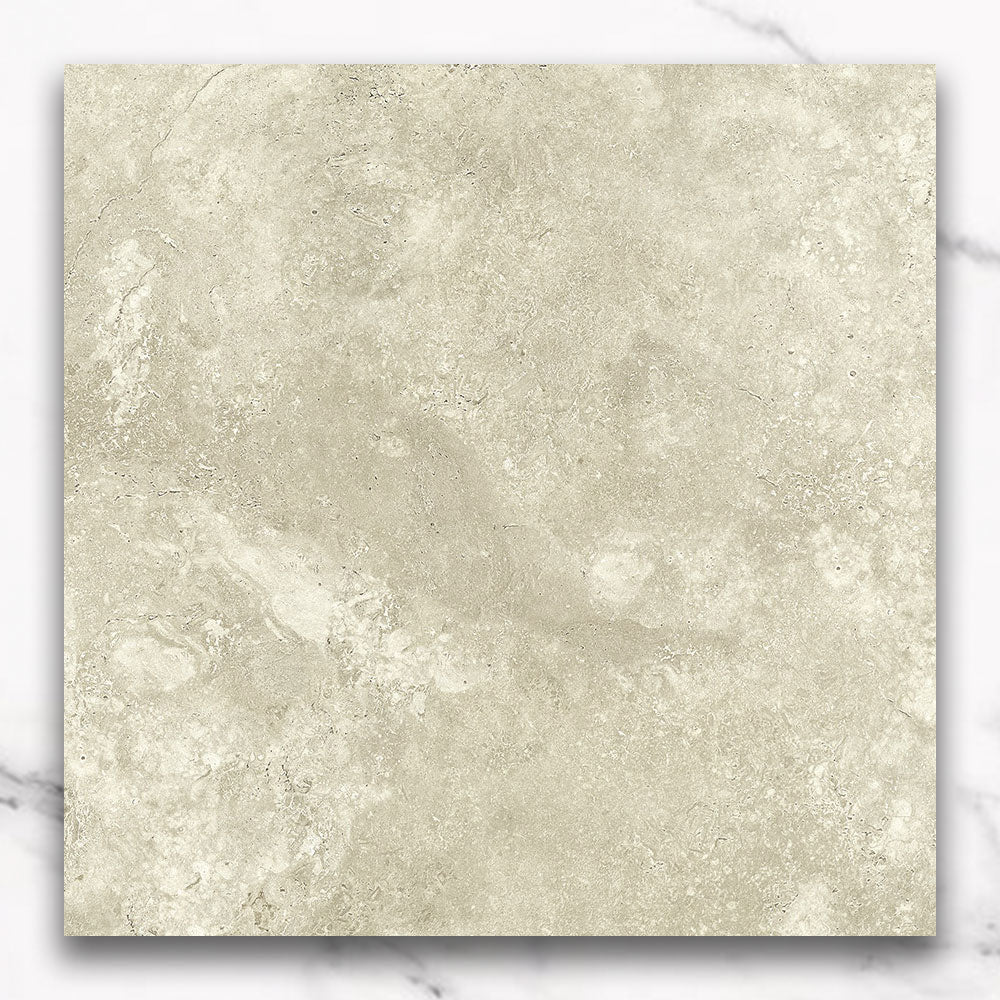 Kronos Beige 600X600 CC Travertine Look Matt Porcelain Tiles