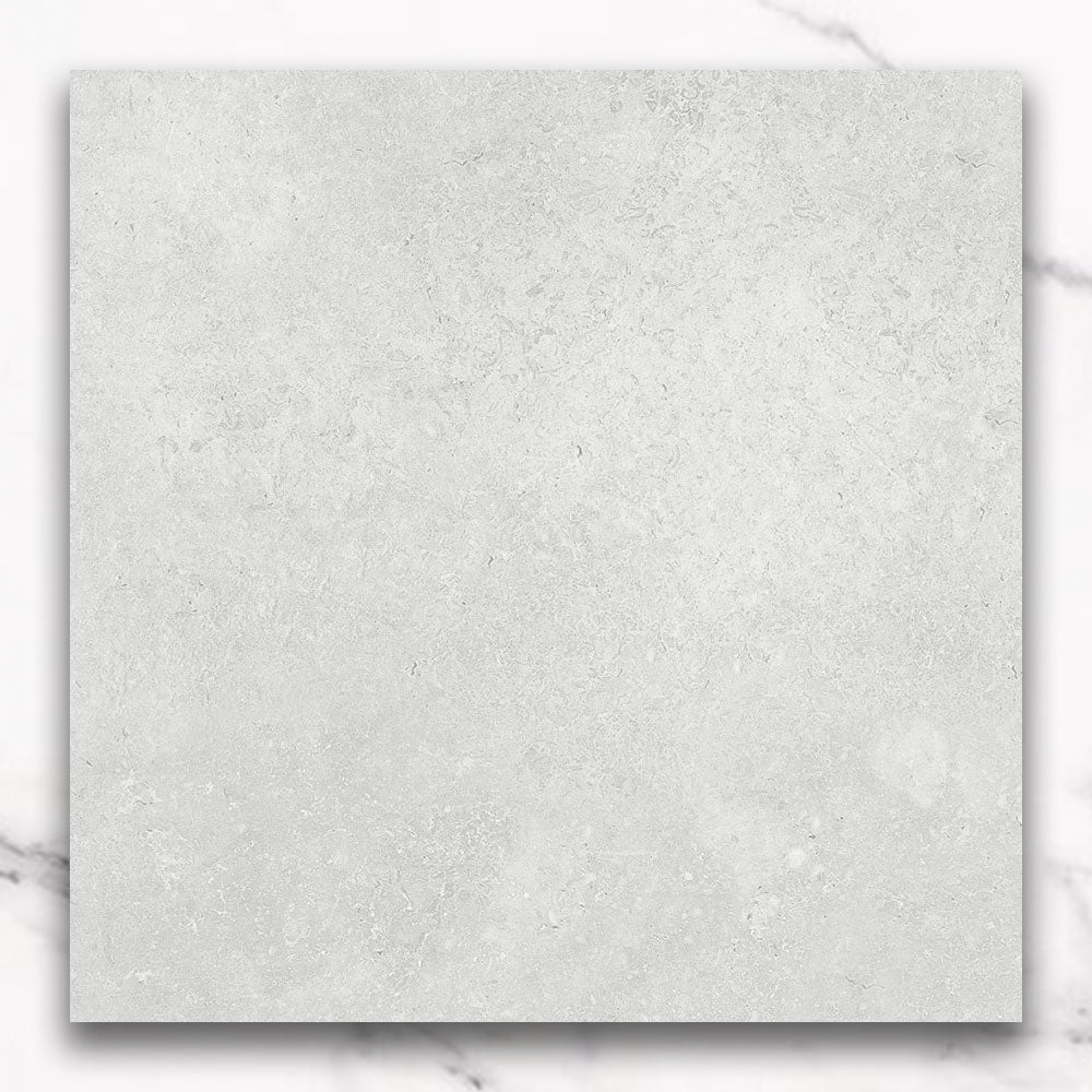Kronos White 600X600 CC Travertine Look Matt Porcelain Tiles