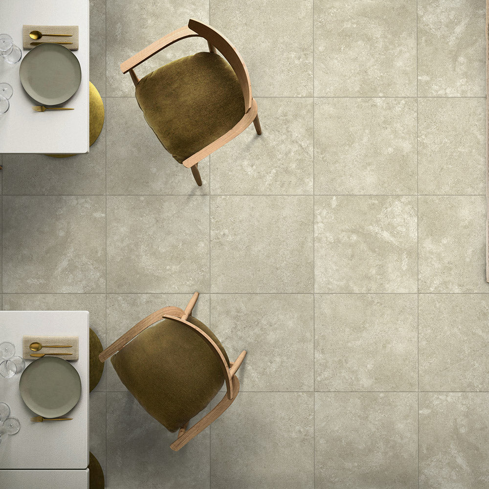 Kronos Beige 600X600 CC Travertine Look Matt Porcelain Tiles