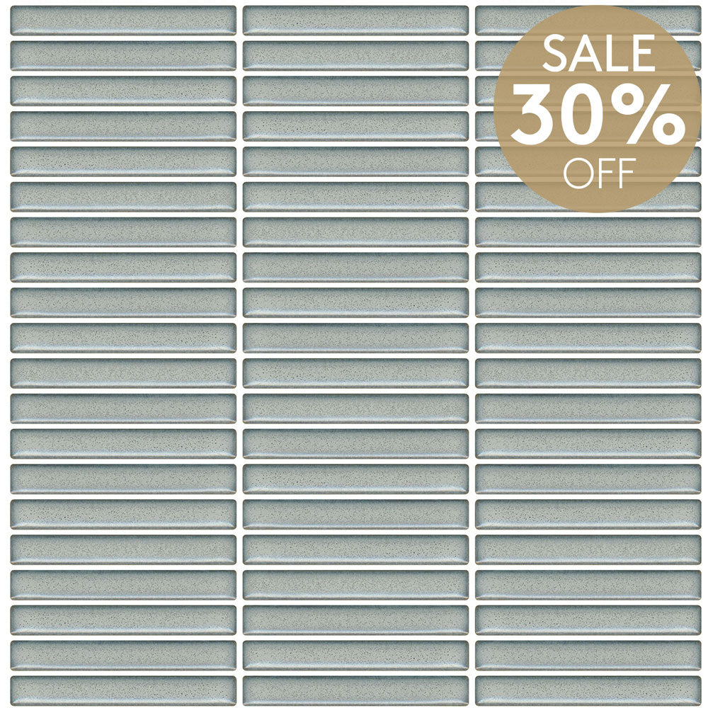 Kyoto Light Grey Kit Kat Gloss Mosaic Tile