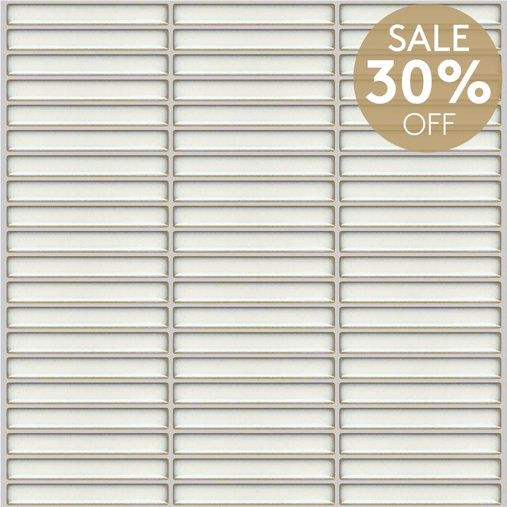 Kyoto White Kit Kat Gloss Mosaic Tile