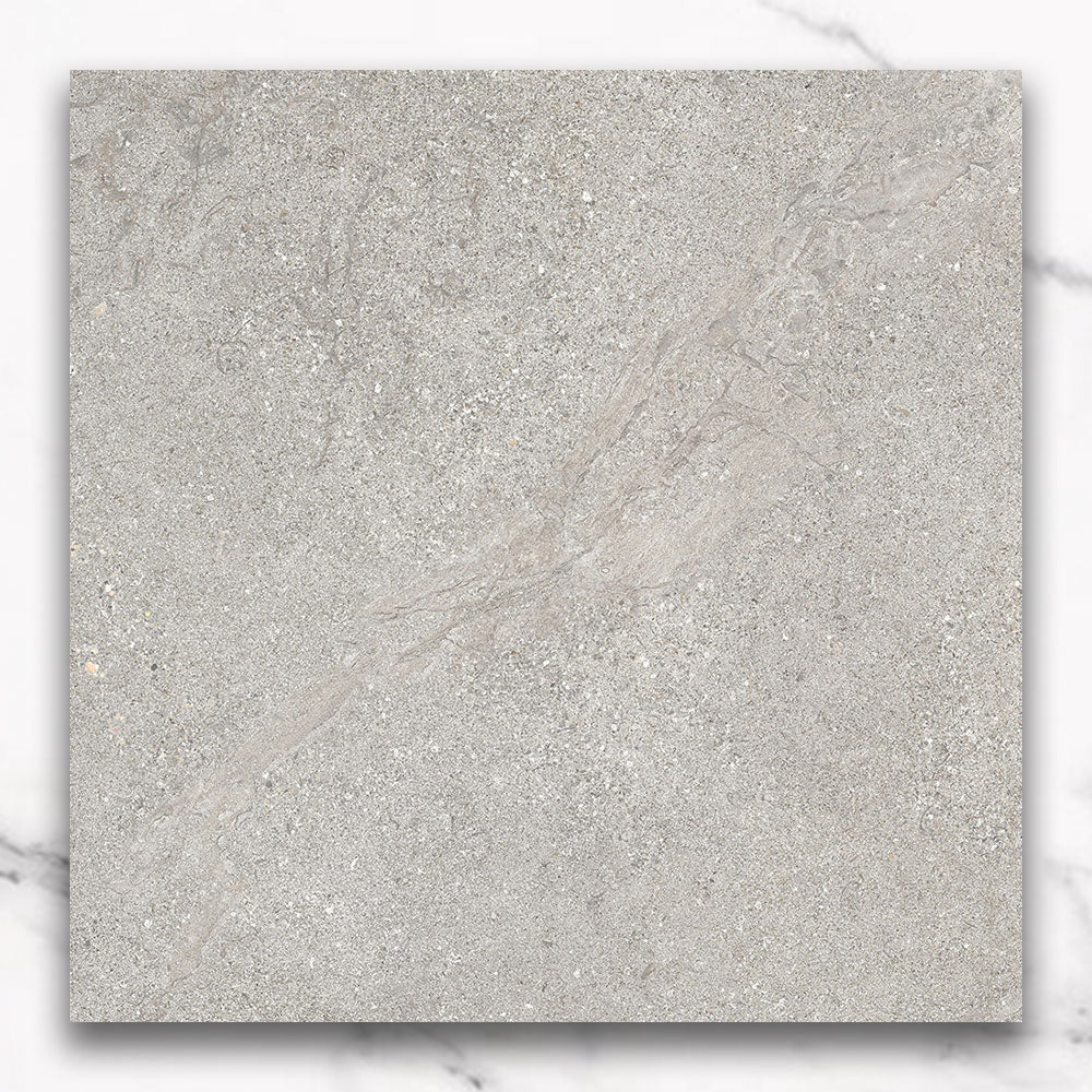 Limestra Light Grey 600x600 Honed Limestone Look Porcelain Tile