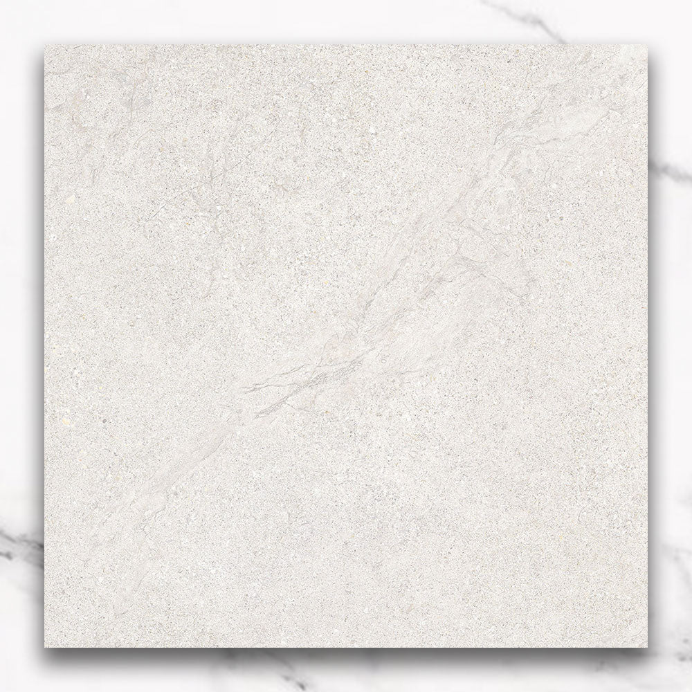 Limestra White 600x600 Honed Limestone Look Porcelain Tile