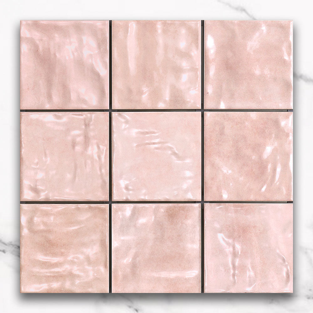 Marrakesh Rosa Pink 120X120 Zellige Gloss Square Tile