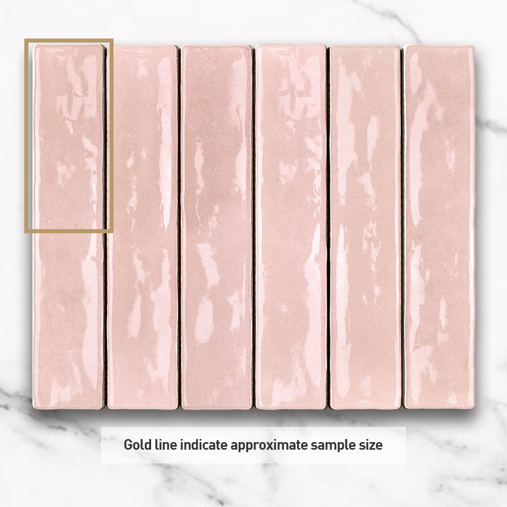 Marrakesh Rosa Pink 50x250 Zellige Gloss Square Tile