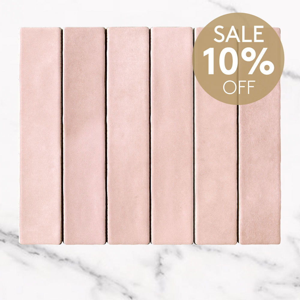 Marrakesh Rosa Pink 50x250 Zellige Matt Square Tile