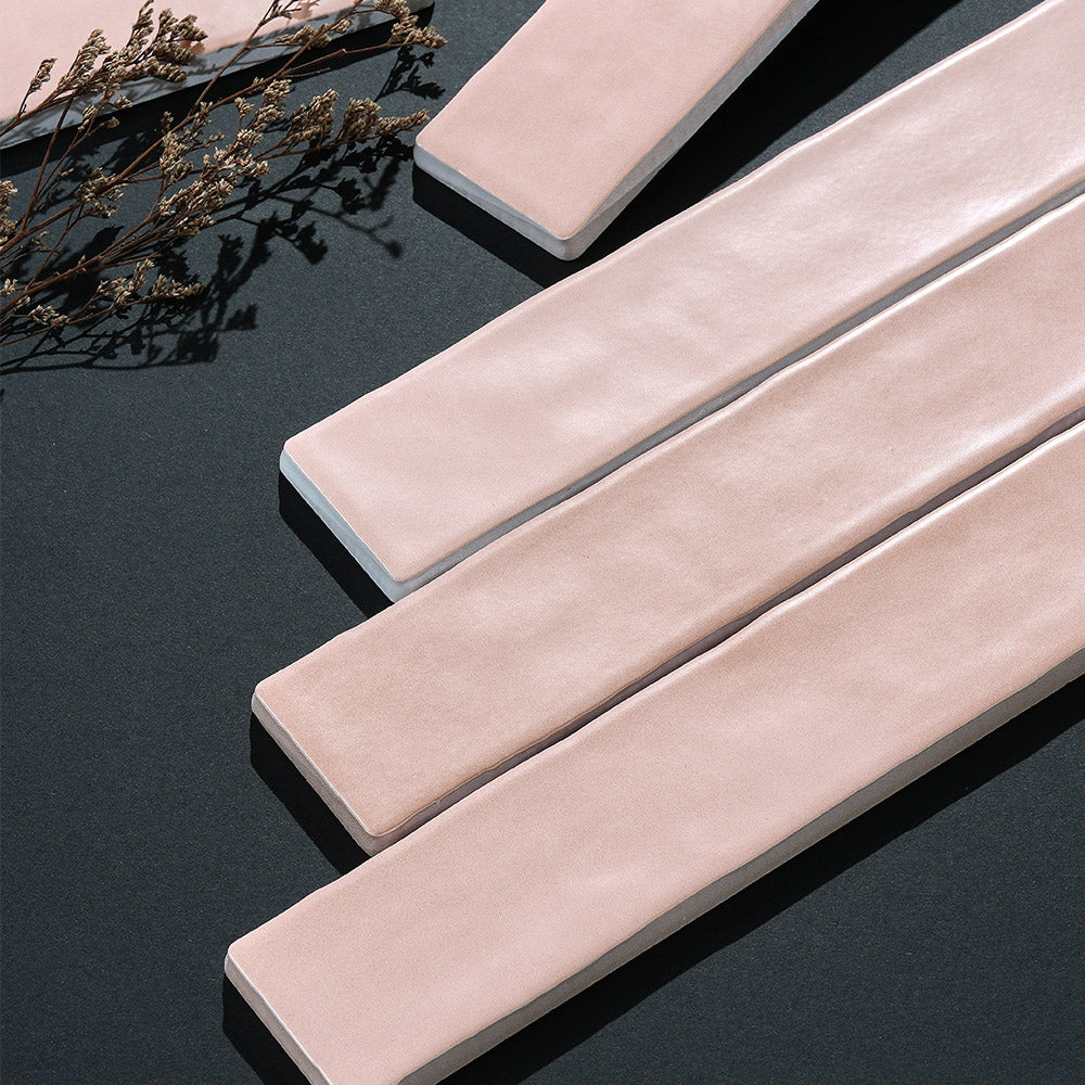Marrakesh Rosa Pink 50x250 Zellige Gloss Square Tile