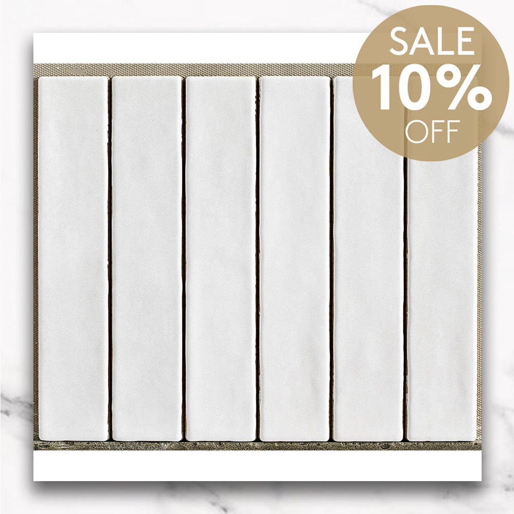 Marrakesh White 250x50 Zellige Matt Subway Tile