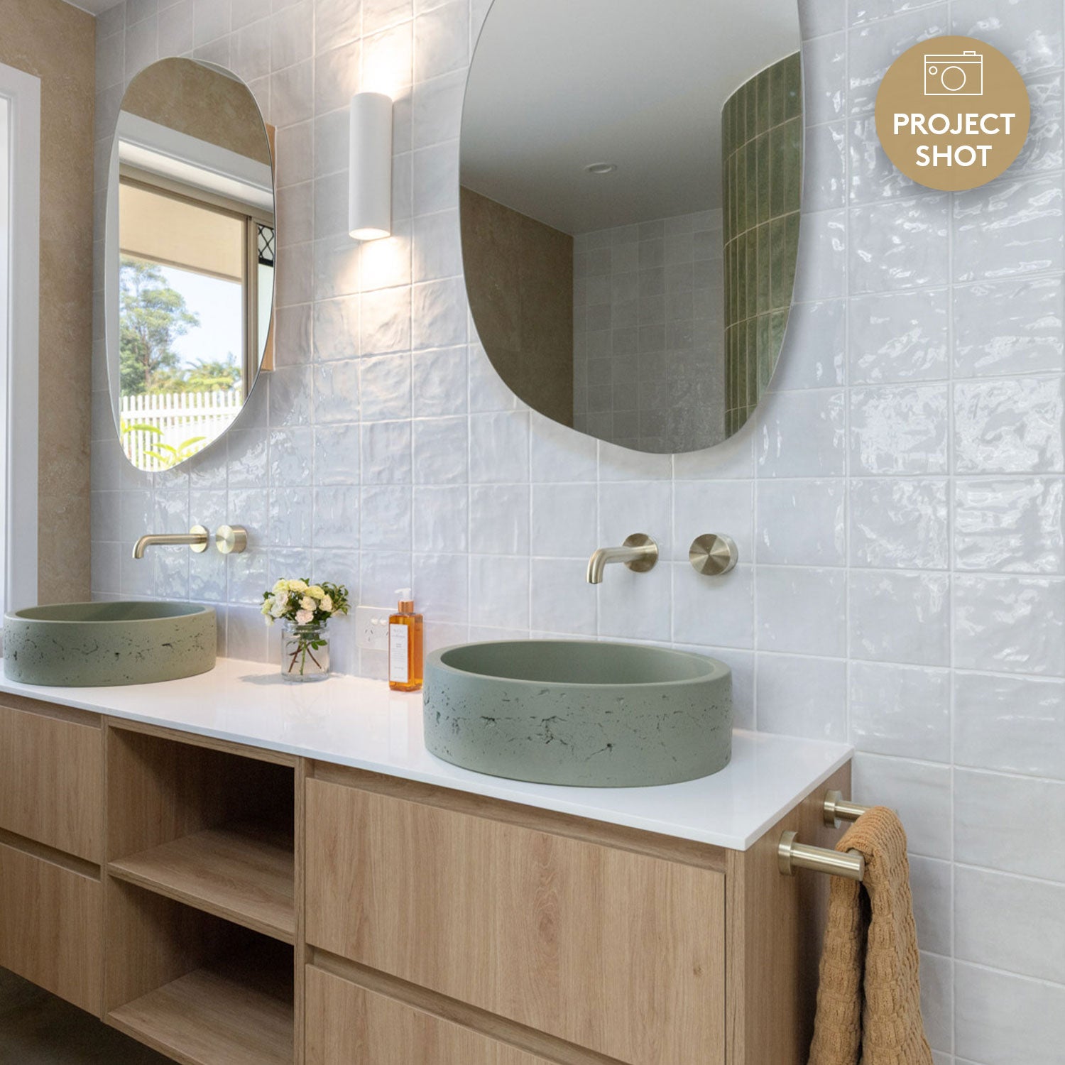 Marrakesh White 120X120 Zellige Gloss Square Tile