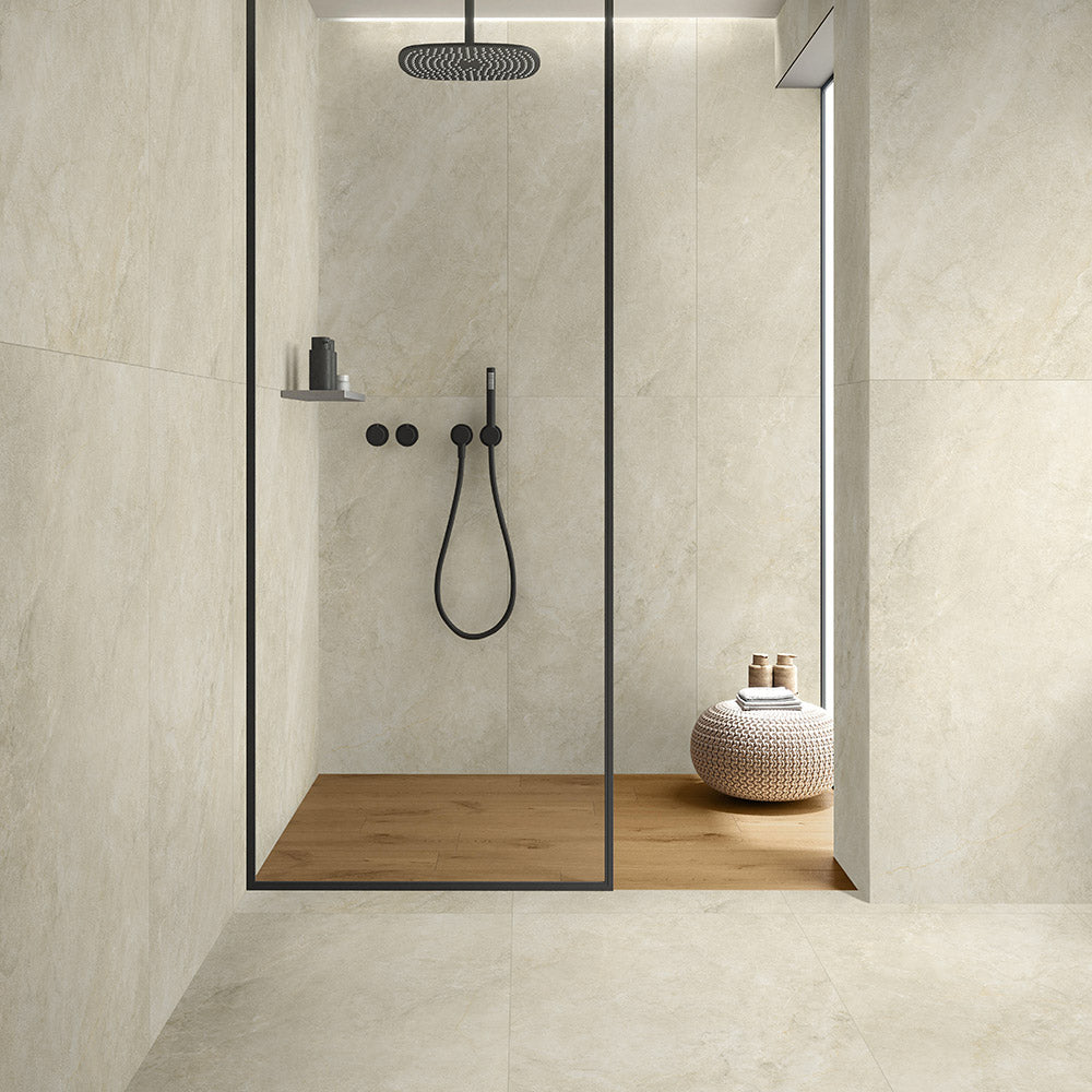 Messina Beige 600x600 Matt Stone Look Porcelain Tile