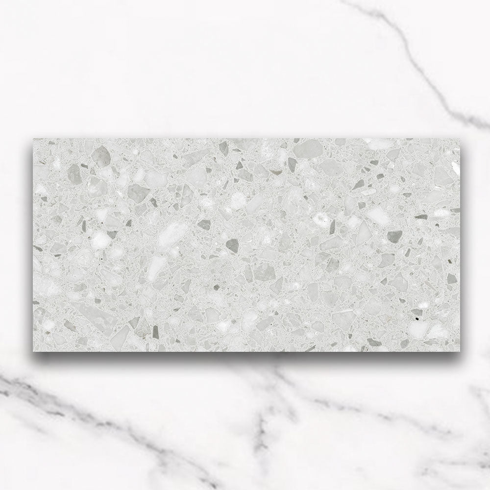 Modena White 300X600 Matt Terrazzo Porcelain Tile