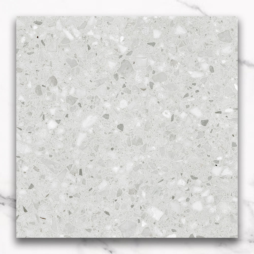 Modena White 300X300 Matt Terrazzo Porcelain Tile